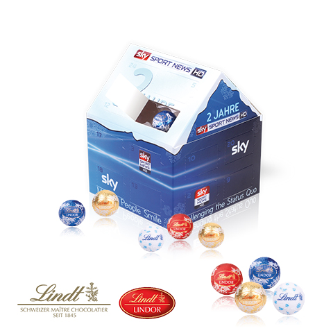 Adventskalender "Weihnachtshaus" Classic mit Lindt Schokolade