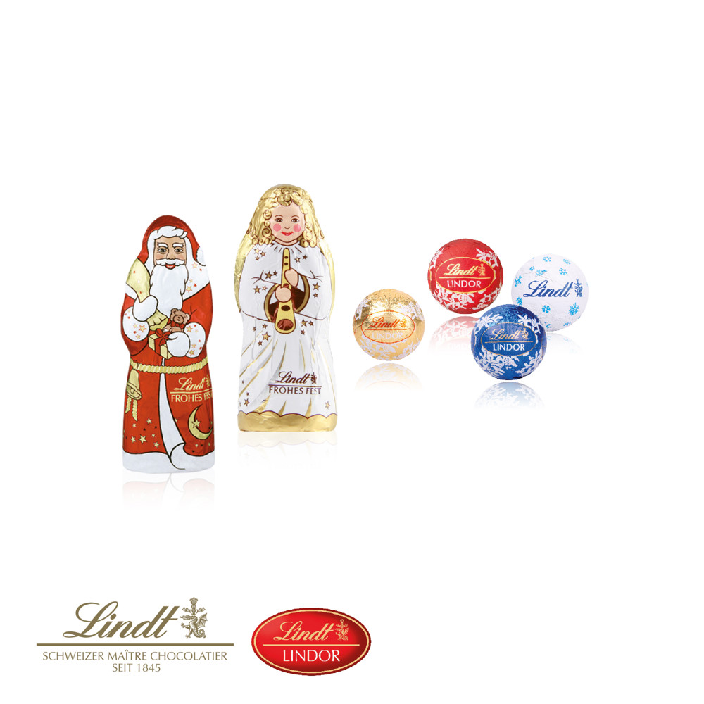 Adventskalender mit Lindt Mix und Gutschein-Option, Inlay aus Papier