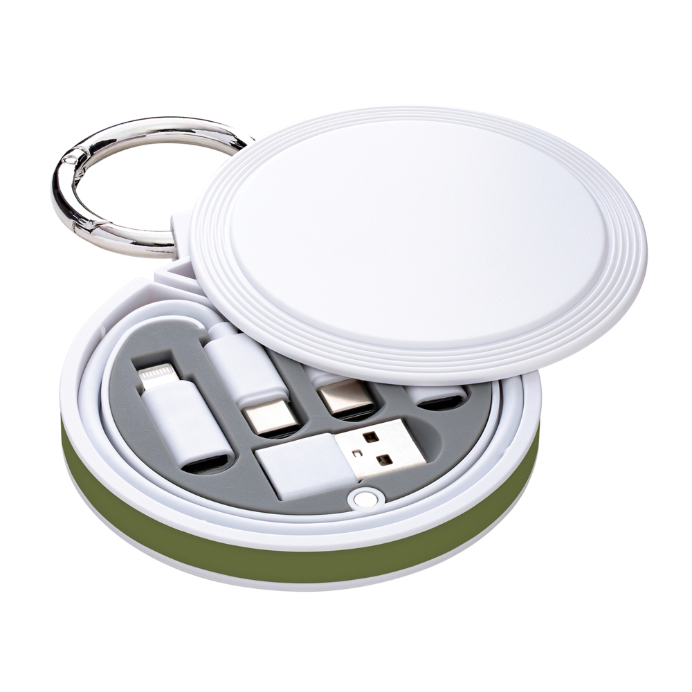 6-in-1 Ladekabel REEVES-myCONVERTICS - dunkelgrün, weiß