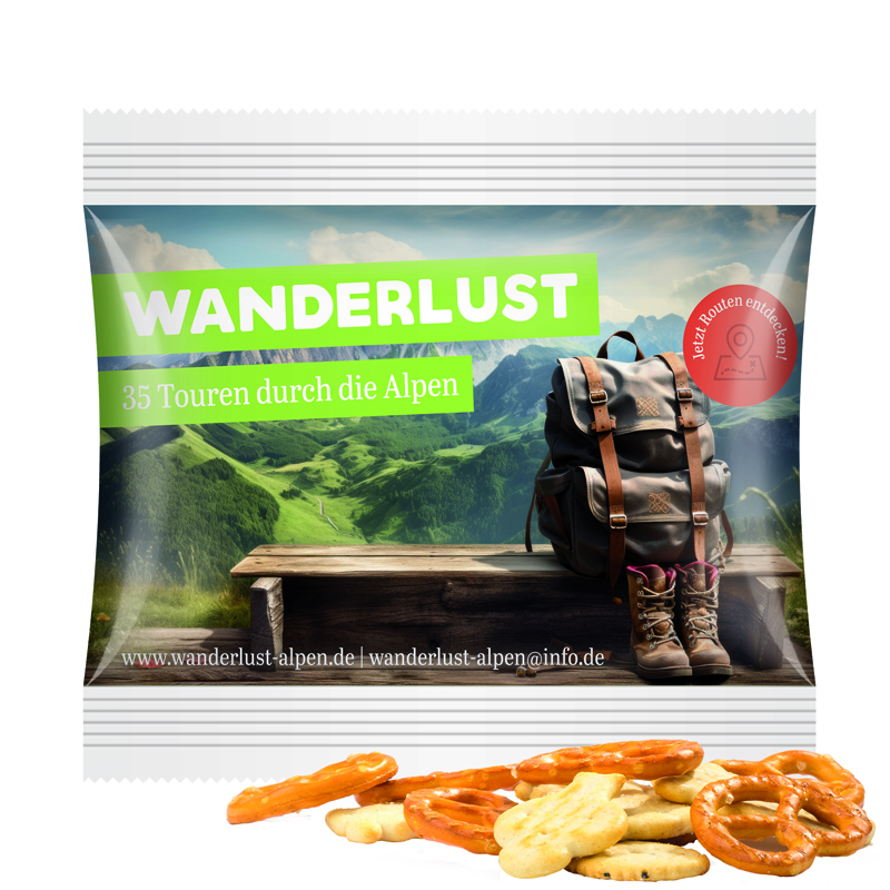 Snack Miditüte, Knabbermix, Folie weiß