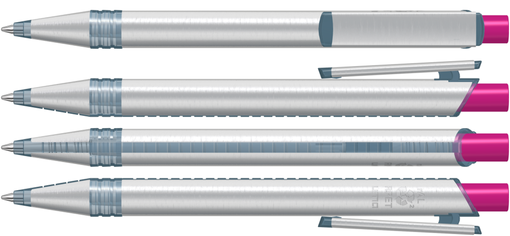 RECYCLED PET PEN ALUMA transparent, magenta
