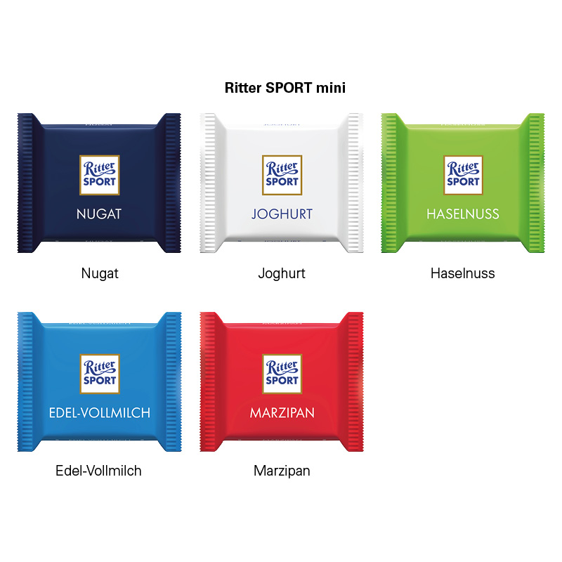 Werbekarte Midi, Ritter SPORT mini Edelvollmilch