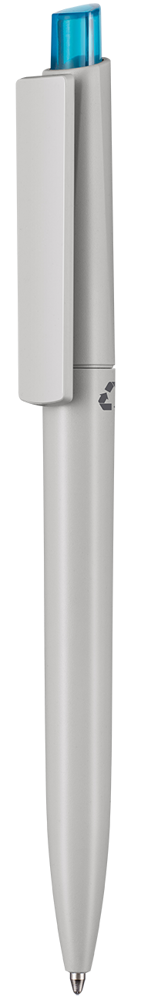 Kugelschreiber CREST RECYCLED - Grey/caribic-blau TR/FR