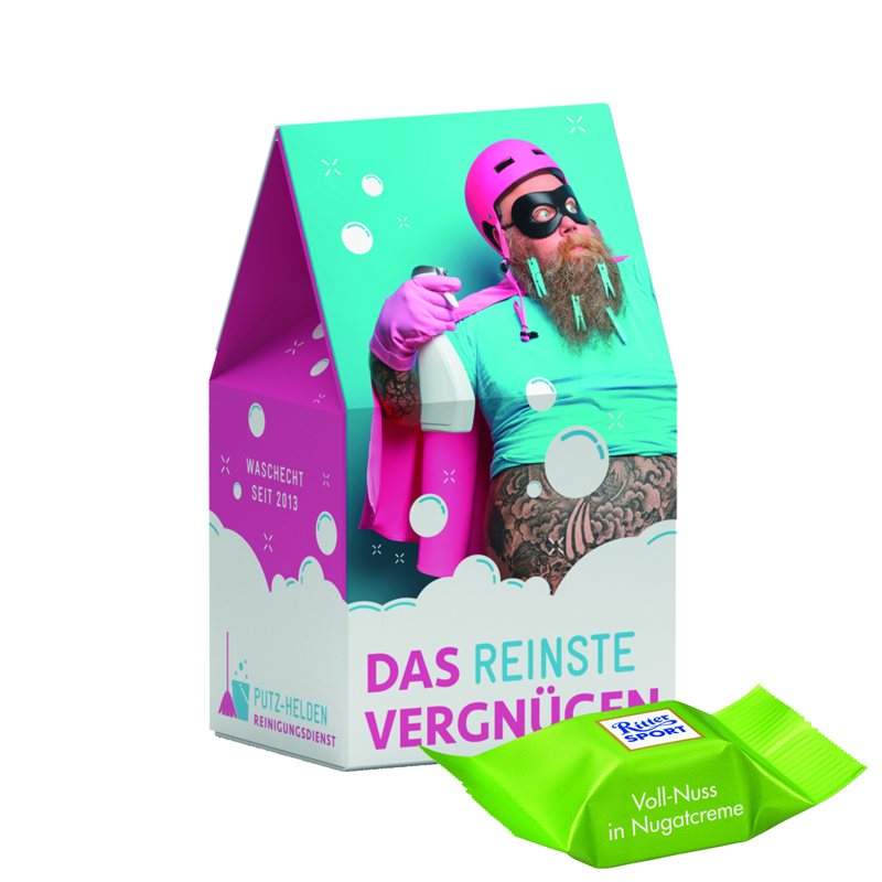 Standbodenbox, Ritter SPORT Schokowürfel Vollnuss Nougatcreme