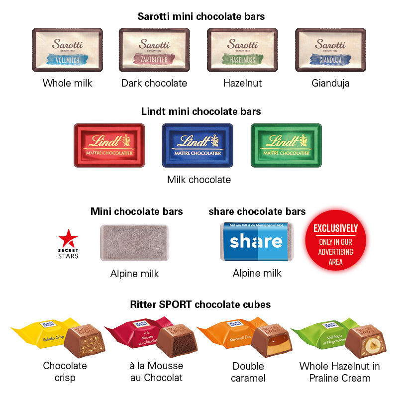 Adventskalender Bus, Lindt Schokotäfelchen