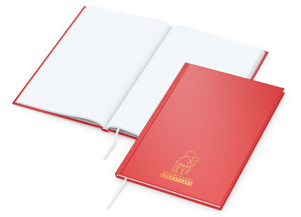 Notizbuch Memo-Book Umfang klein Hardcover matt-farbig - rot