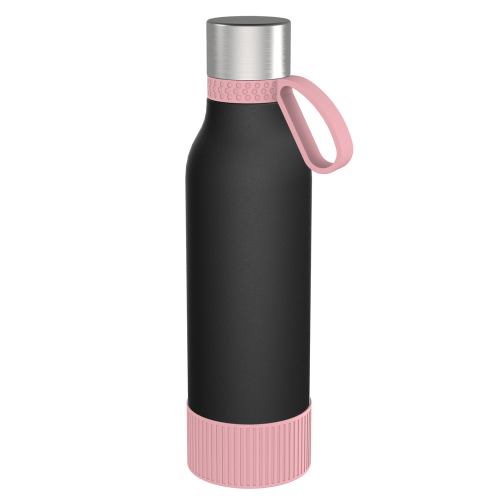 Trinkflasche II 820 - hellmagenta, rose, schwarz
