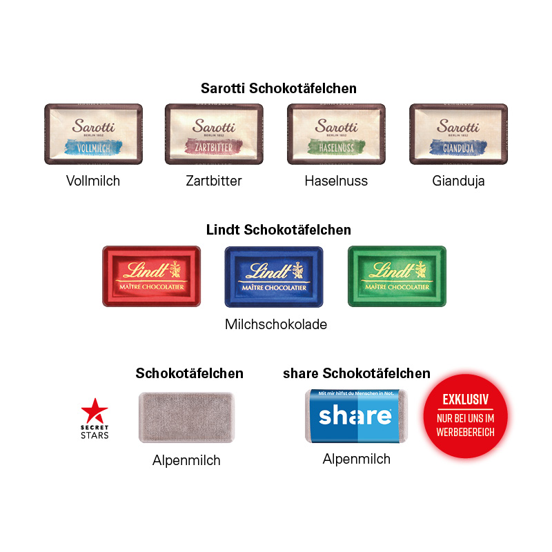 Tower Adventskalender, Graspapier, Lindt Schokotäfelchen