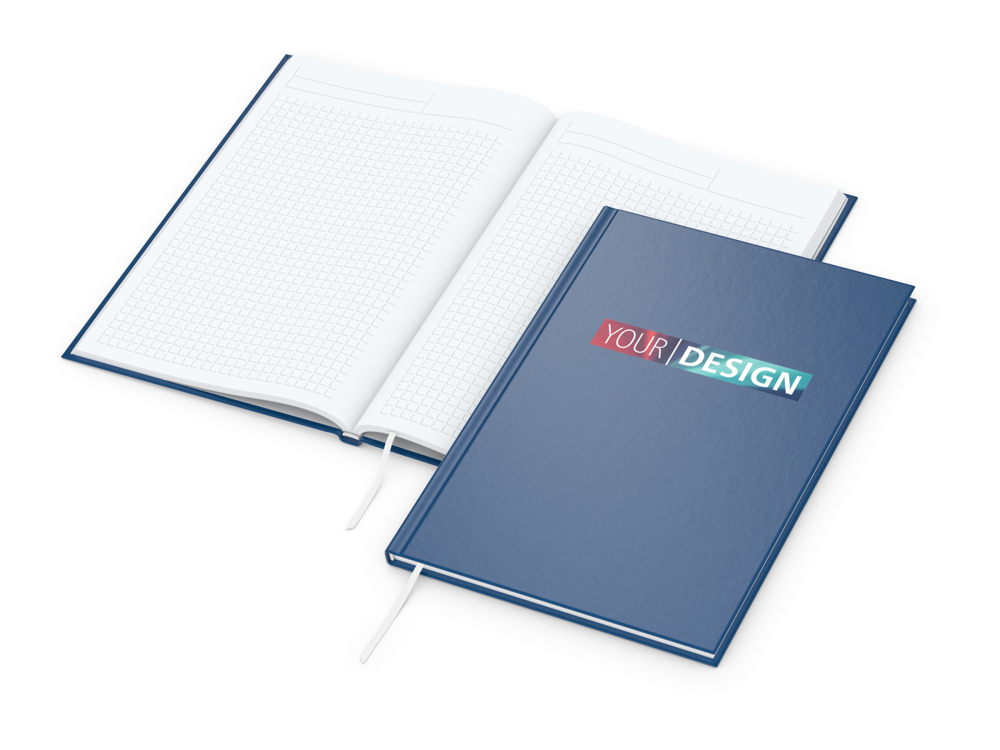 Notizbuch Memo-Book, A5, Winkelkaro, dunkelblau
