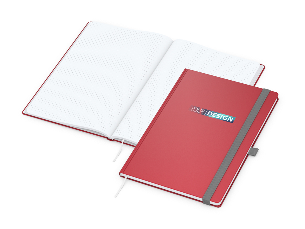 Notizbuch Vision-Book EXPRESS, A4, White, Punktraster, rot