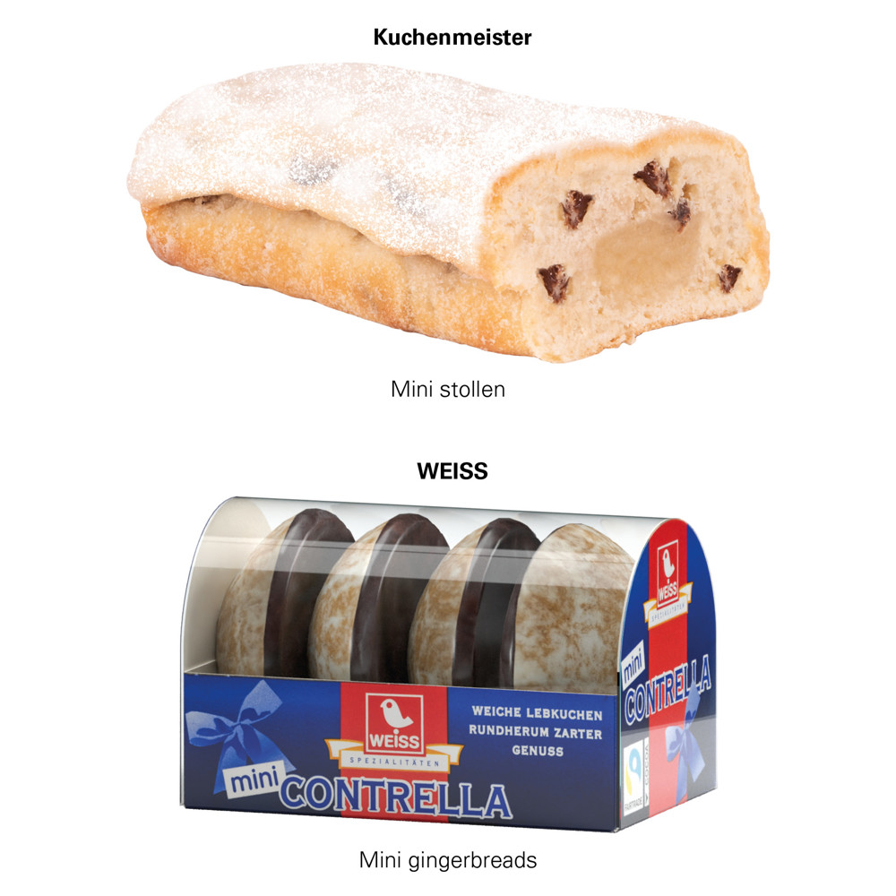 3D-Präsent Transporter, WEISS 4er Lebkuchen Mini