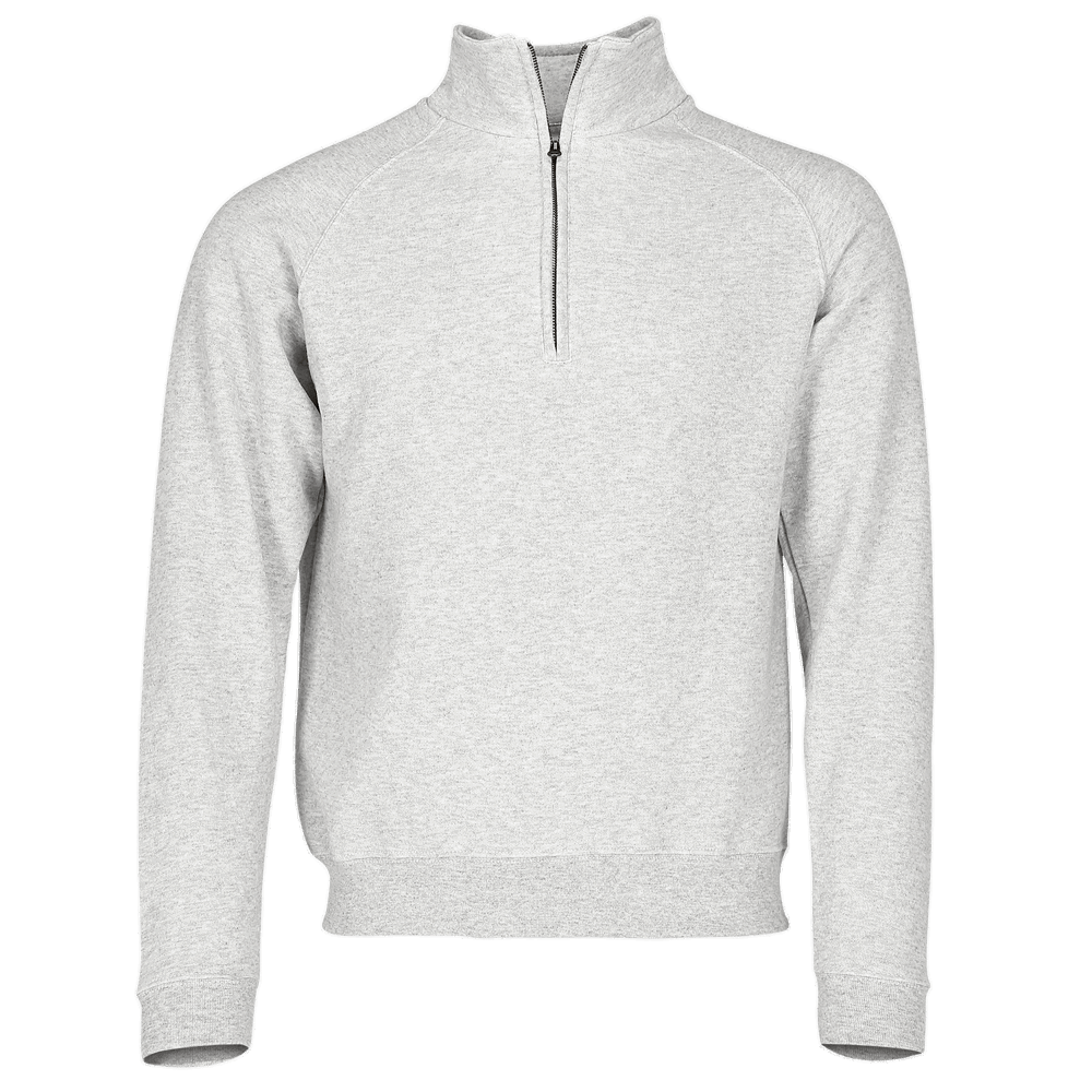 621140 - Classic Zip Neck Sweat, graumeliert, S
