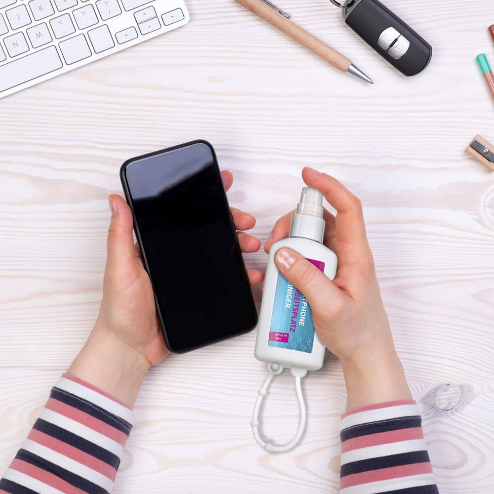 Smartphone & Arbeitsplatz-Reiniger, 50 ml Bumper frost, Body Label (R-PET)