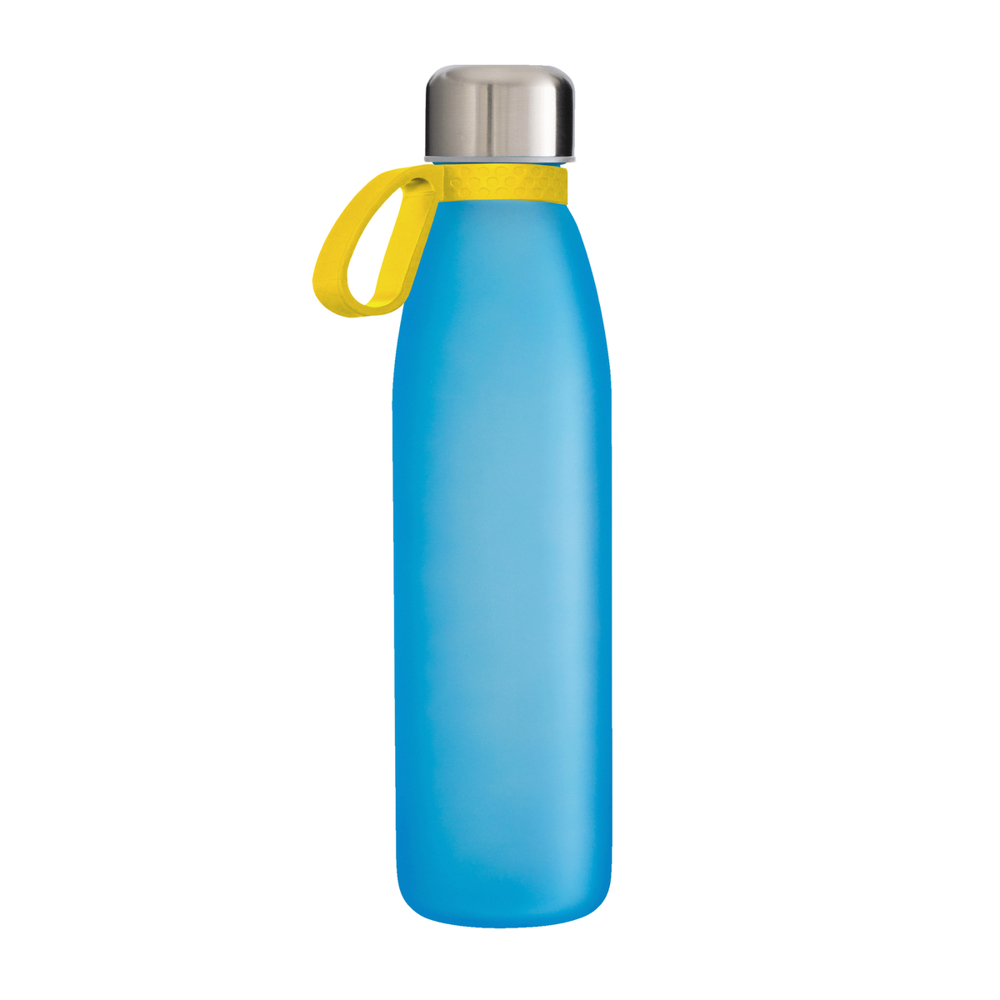 Trinkflasche GLASS - gelb, silber, cyan