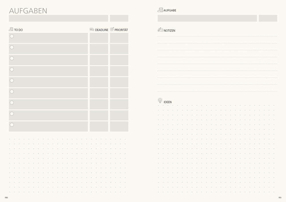 Notizbuch orgaLine Mainbook, Creme, grün
