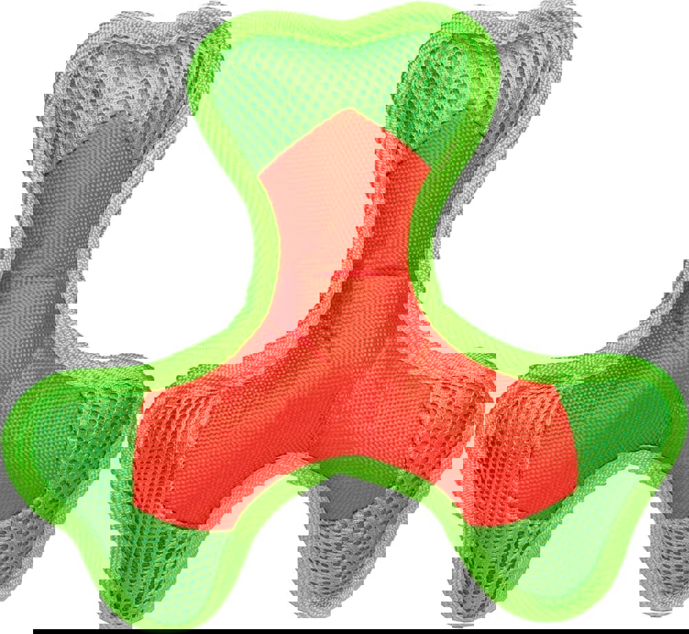 Hundespielzeug Flying Triple - orange/grün