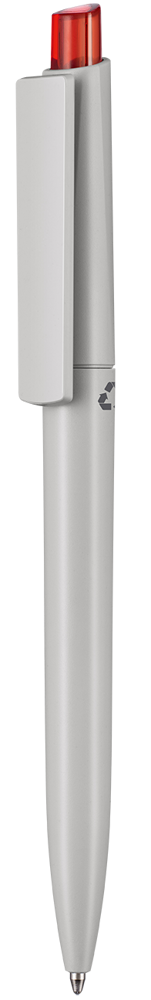 Kugelschreiber CREST RECYCLED - Grey/feuer-rot TR/FR