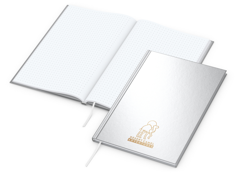 Notizbuch Memo-Book Umfang klein Hardcover matt-farbig - silber