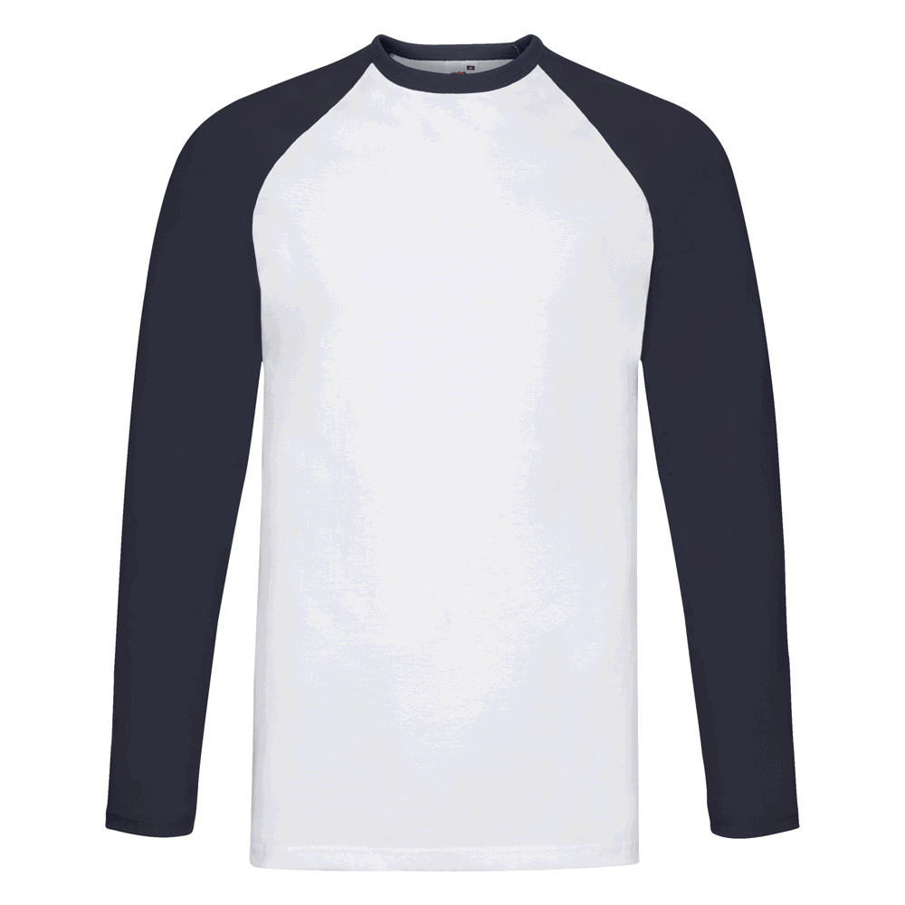 610280 - Valueweight Long Sleeve Baseball T-Shirt - weiß/deep navy