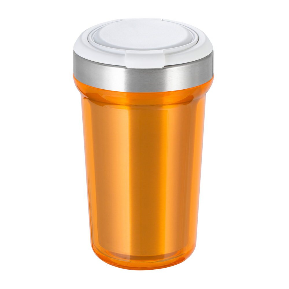Thermobecher RETUMBLER-myVIVERO - weiß, silber, orange