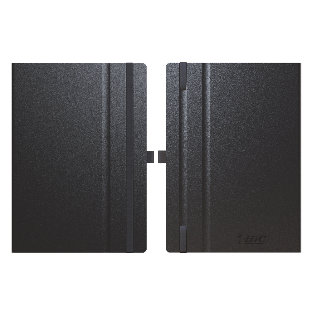 BIC® Partner A5 Hard Cover - Schwarz Liniertes Papier