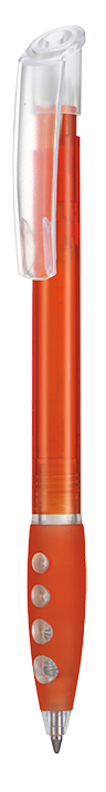 Kugelschreiber BUBBLE TRANSPARENT - flamingo-orange TR/FR