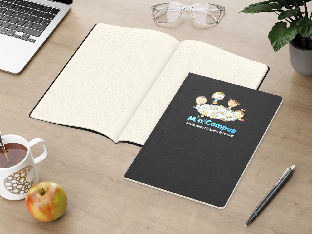 Notizbuch Copy-Book, A4, Winkelkaro, schwarz