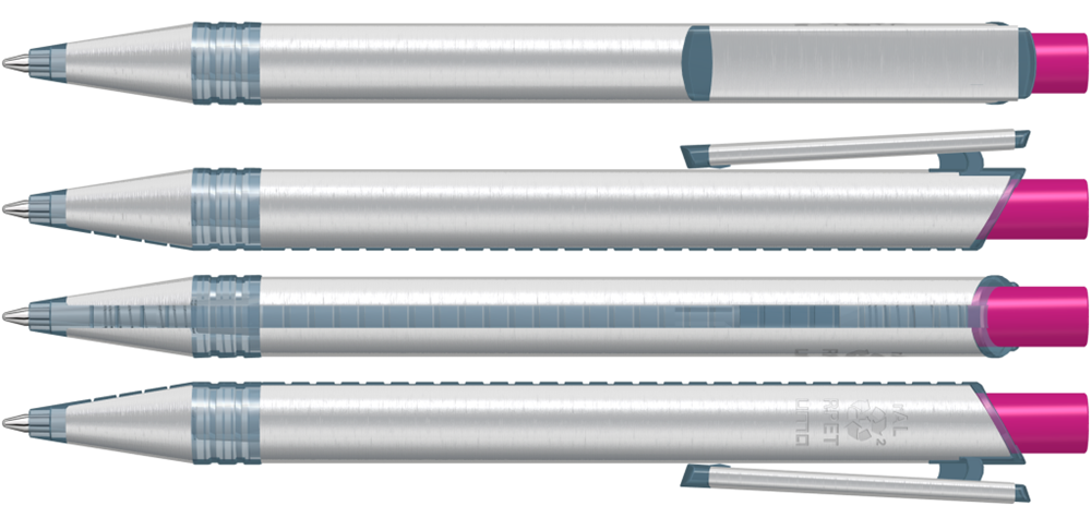 RECYCLED PET PEN ALUMA transparent, magenta