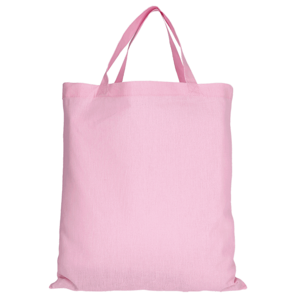 Baumwolltasche - OEKO-TEX®, ca. 140 g/m², mit zwei kurzen Henkeln - rosa