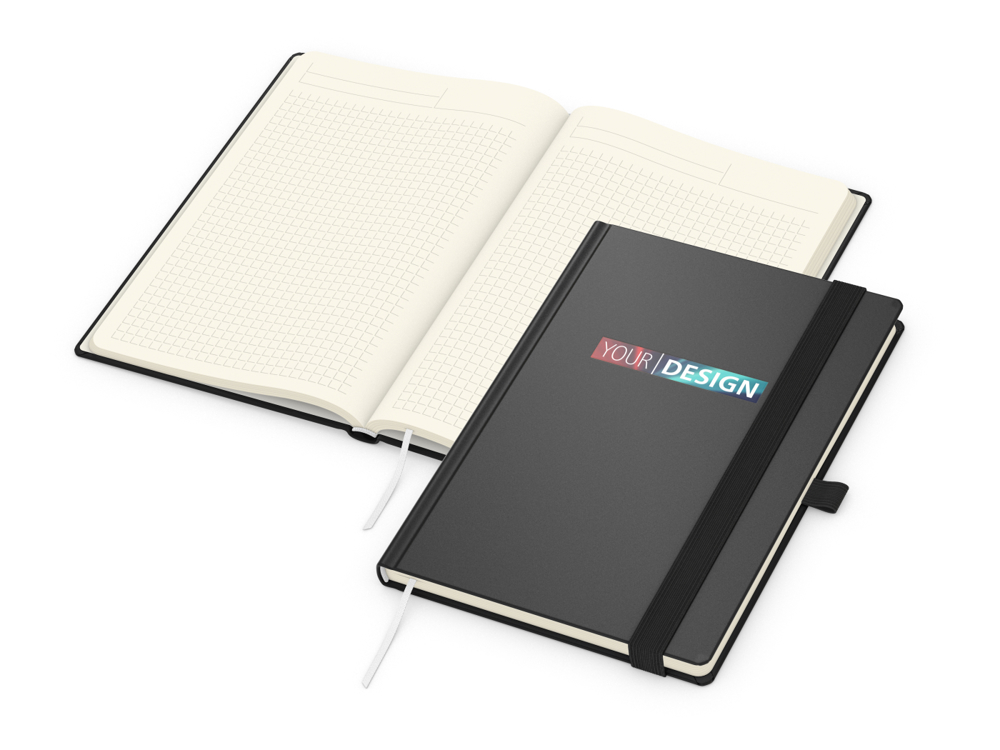 Notizbuch Vision-Book EXPRESS, A5, Creme, Winkelkaro, schwarz