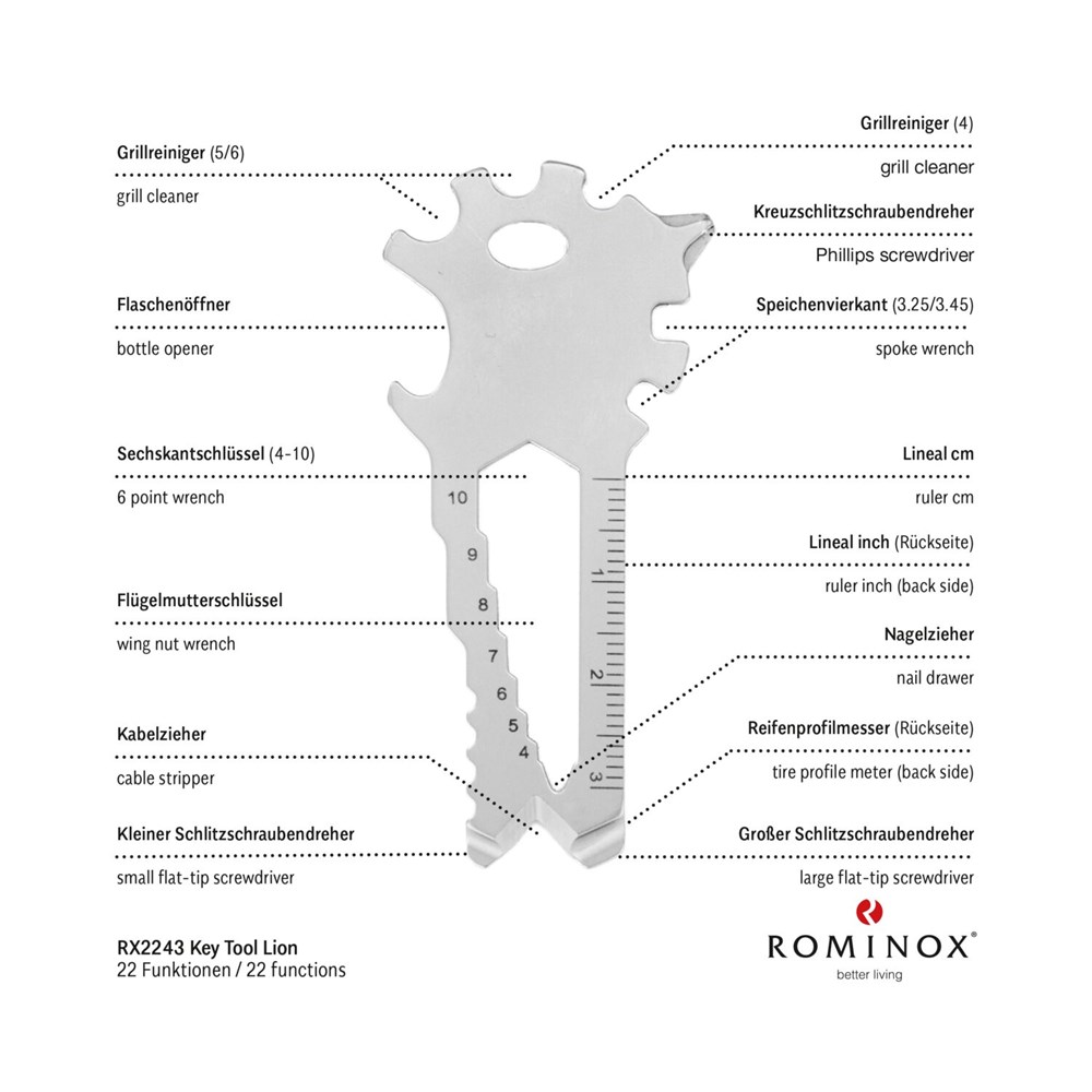 Geschenkartikel: ROMINOX® Key Tool Lion (22 Funktionen) im Motiv-Mäppchen Osterhase