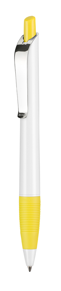 Kugelschreiber BOND SHINY - weiss/zitronen-gelb