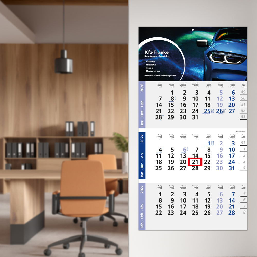 3-Monatskalender Einblatt Logic 3 Post A EXPRESS