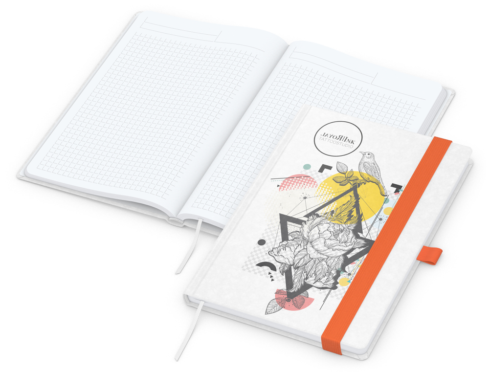 Notizbuch Match-Book White Bestseller - orange