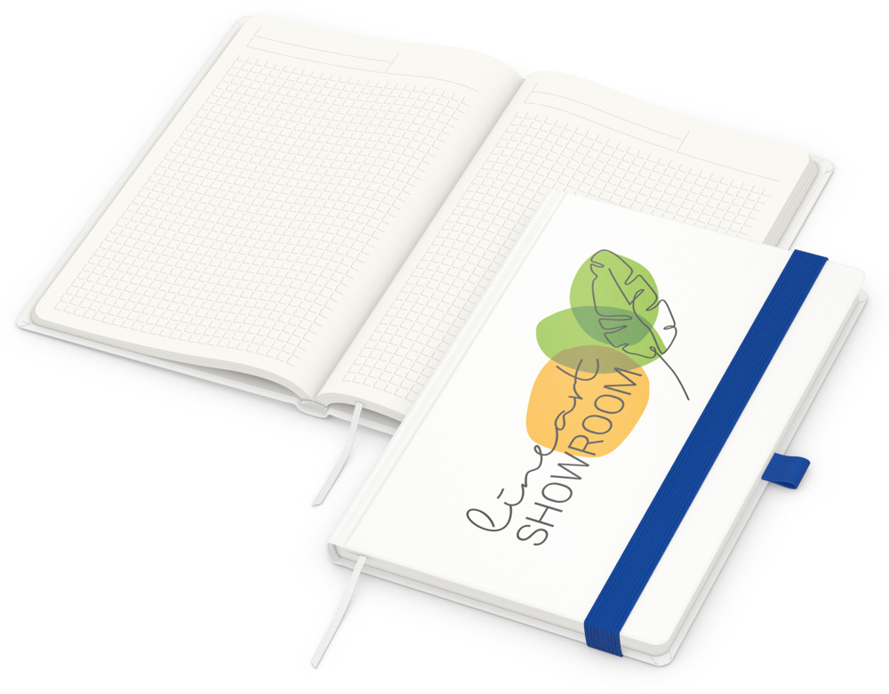 Notizbuch Match-Book, A5, Cover-Star Recycling-Matt, mittelblau