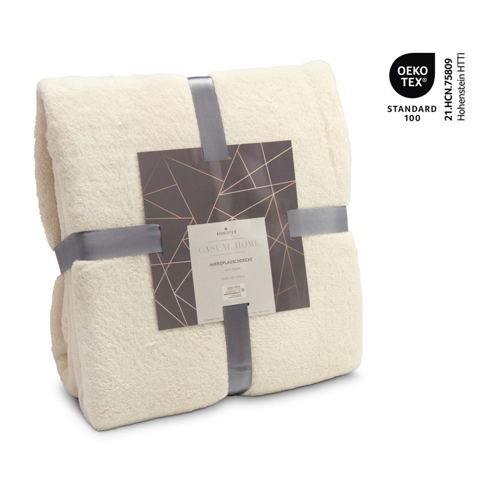 Mikroflauschdecke beige - 150 x 200 cm, 250 g/m²