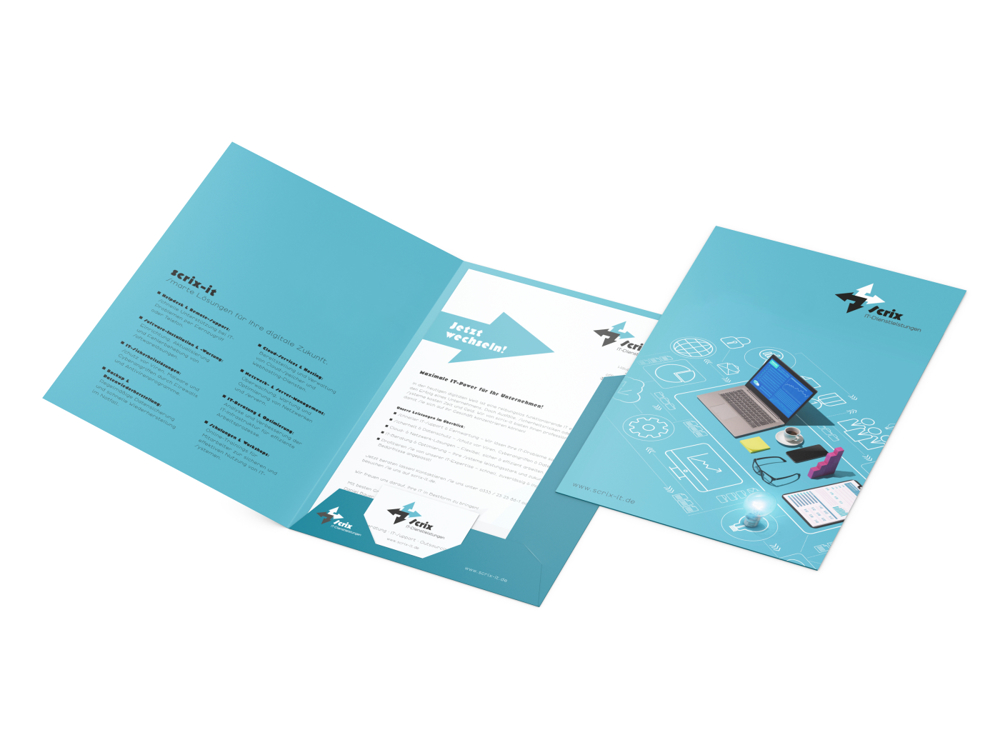 Präsentationsmappe, 1 mm, 4/4farbig, lackiert, ohne Fenster