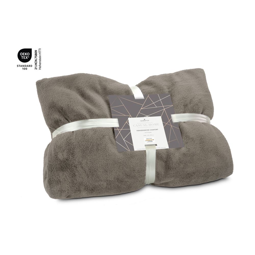 Fernsehdecke Comfort - Grau-Braun - 150 x 200 cm, 230 g/m²