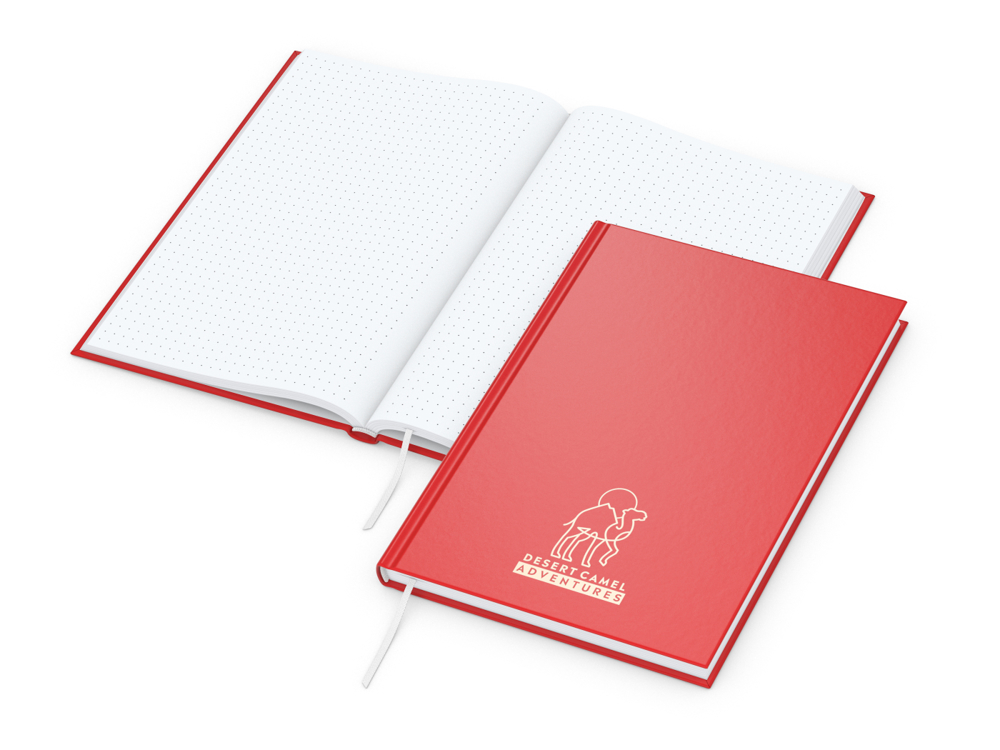 Notizbuch Note-Book Ecken spitz Hardcover matt-farbig - rot