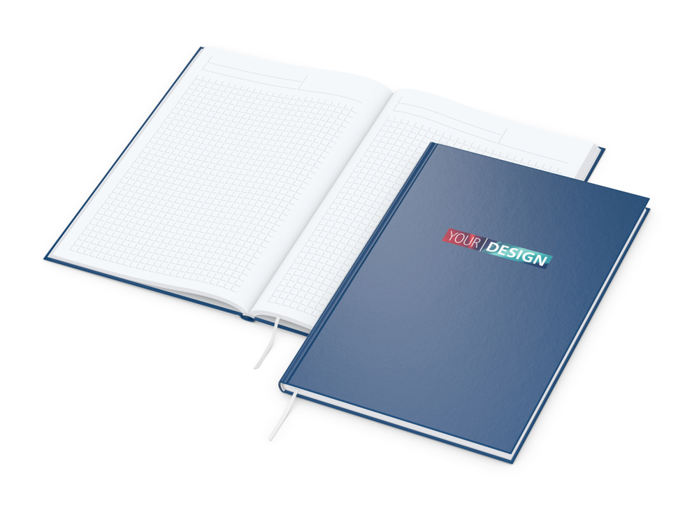 Notizbuch Note-Book, A4, Winkelkaro, dunkelblau