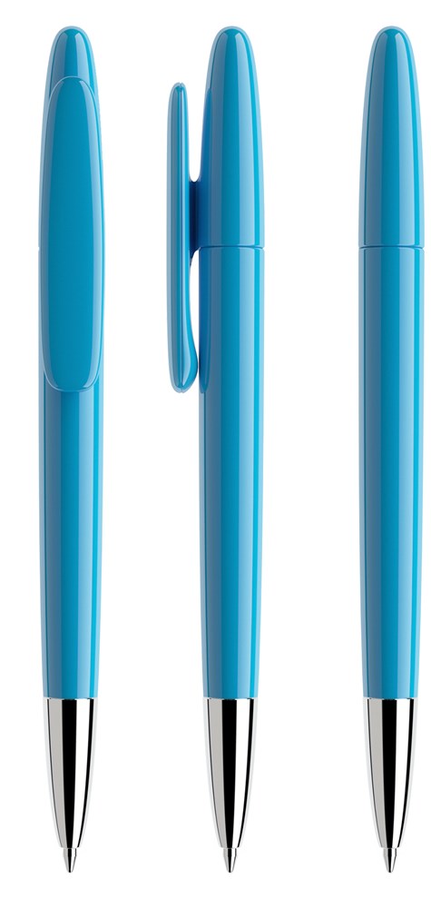 Prodir DS5 TPC Polished with Chrome Metal Nose-Cone - Cyanblau poliert