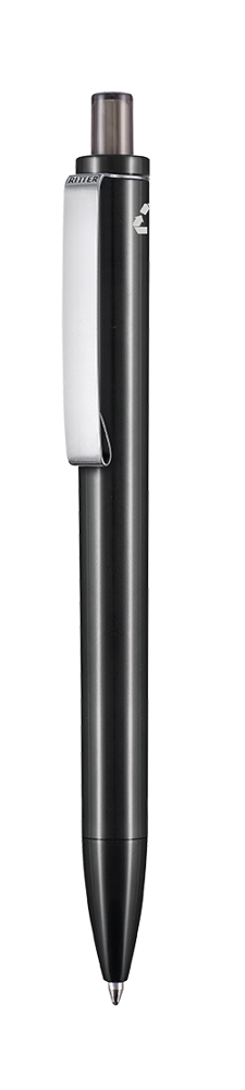 Kugelschreiber EXOS RECYCLED P - schwarz recycled (PCR)/smoke grey