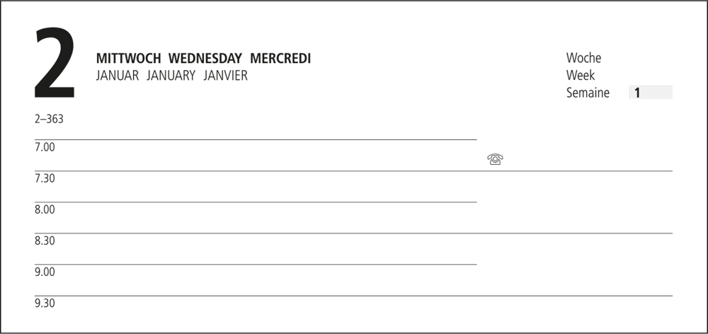 Tageskalender Basic EXPRESS, schwarz