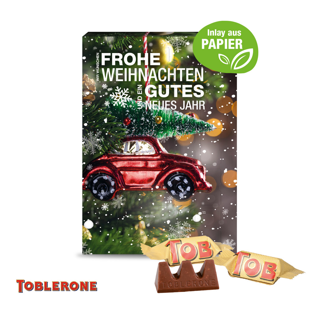Adventskalender mit TOBLERONE Milch, Inlay aus Papier