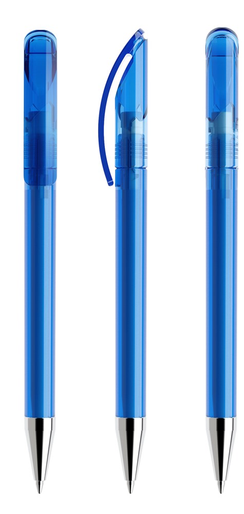 Prodir DS3TTC Transparent with Chrome Metal Nose-Cone - Sky transparent