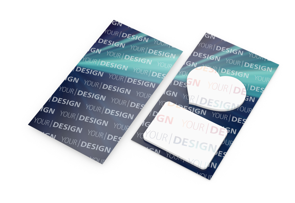 Haftnotiz-Karte Note-Card Form, Herz – Rechteck mit Rundungen