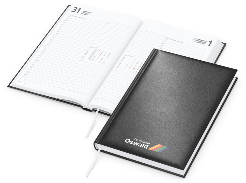 Tageskalender Image, schwarz, Siebdruck-Digital