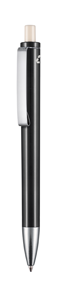 Kugelschreiber EXOS RECYCLED - schwarz recycled/elfenbein