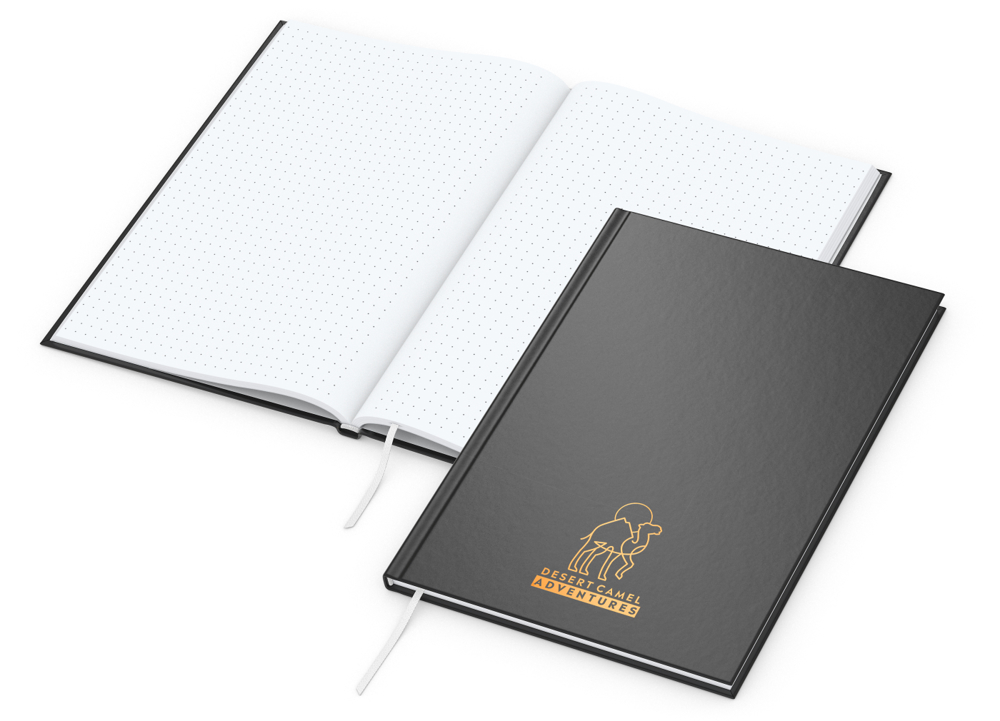 Notizbuch Memo-Book Umfang klein Hardcover matt-farbig - schwarz
