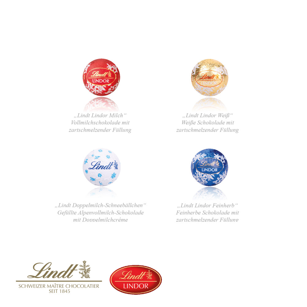 „2 in 1“ Marken-Adventskalender Lindt Lindor Minis mit Jahresplaner, Inlay aus Papier